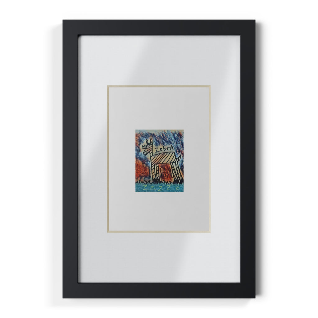 Cyber Zebra Framed Posters, Black