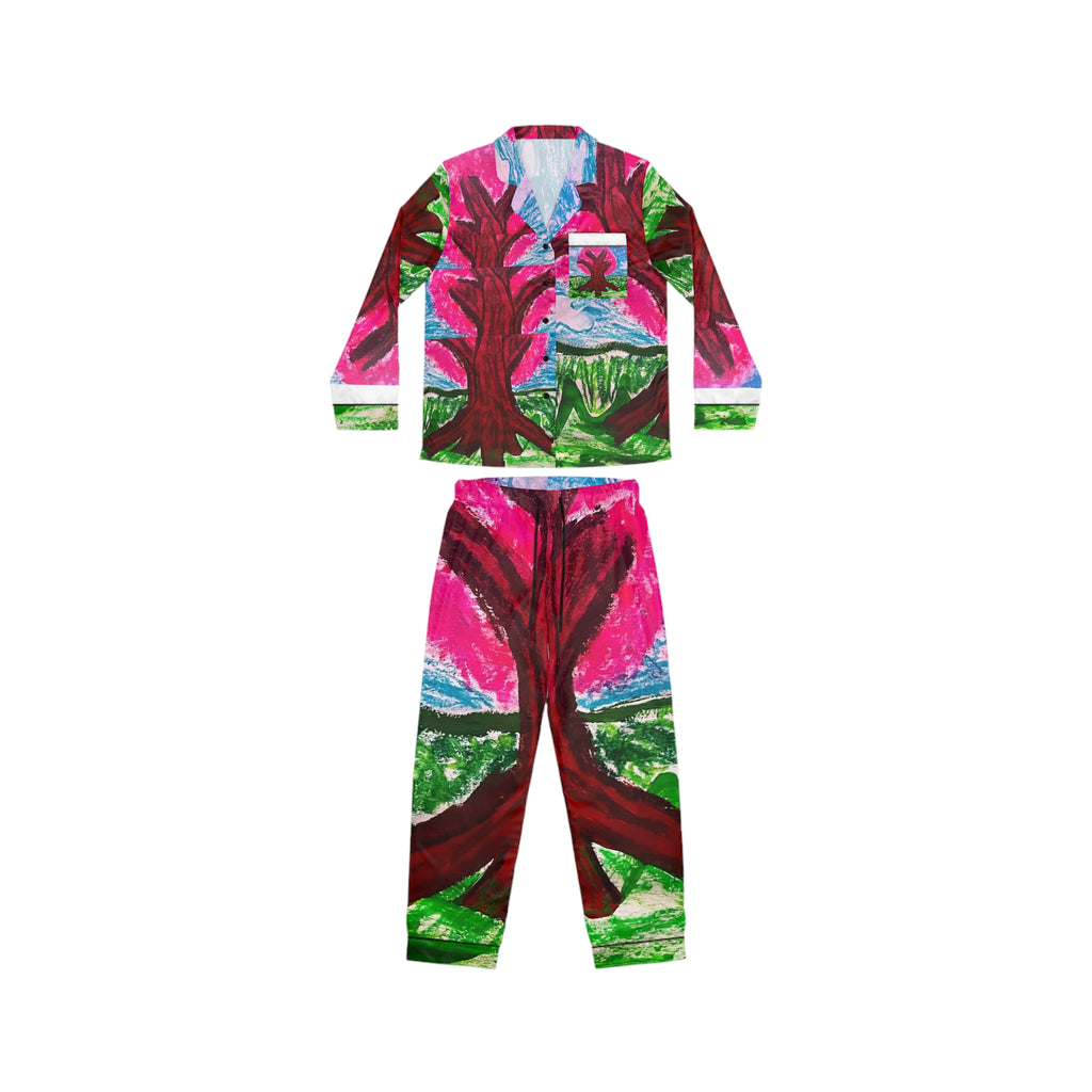 Women's Satin Pajamas (AOP)