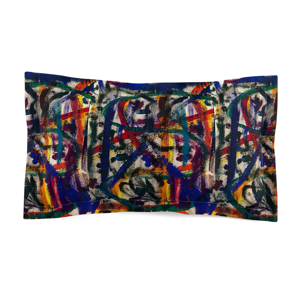 Vibrant Artistic Microfiber Pillow Sham, Bohemian Bedding, Colorful Home Decor, Cozy Bedroom Accent, Unique Gift Idea
