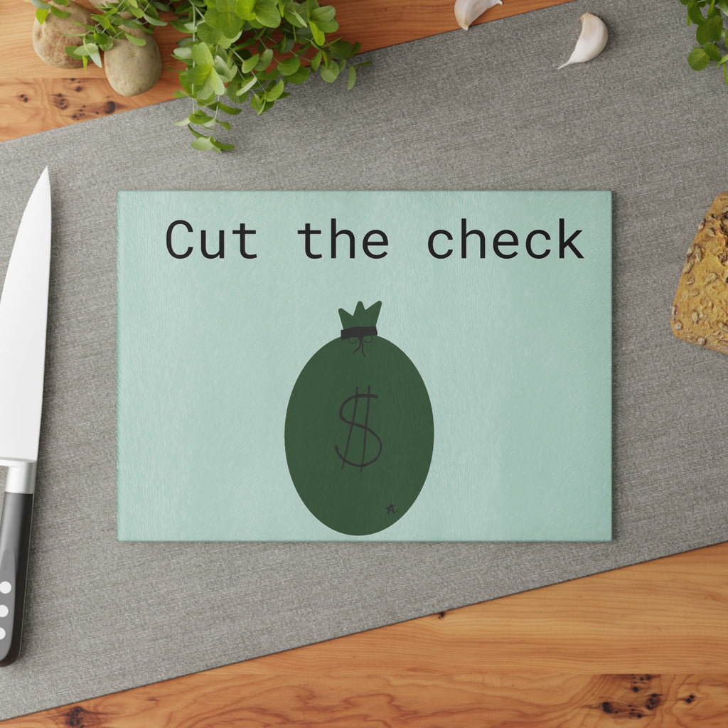Cut The Check Glass Cutting Board