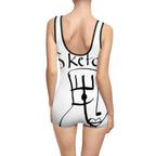 Artistic Women's Vintage Swimsuit - Unique Ketch Design for Summer Fun