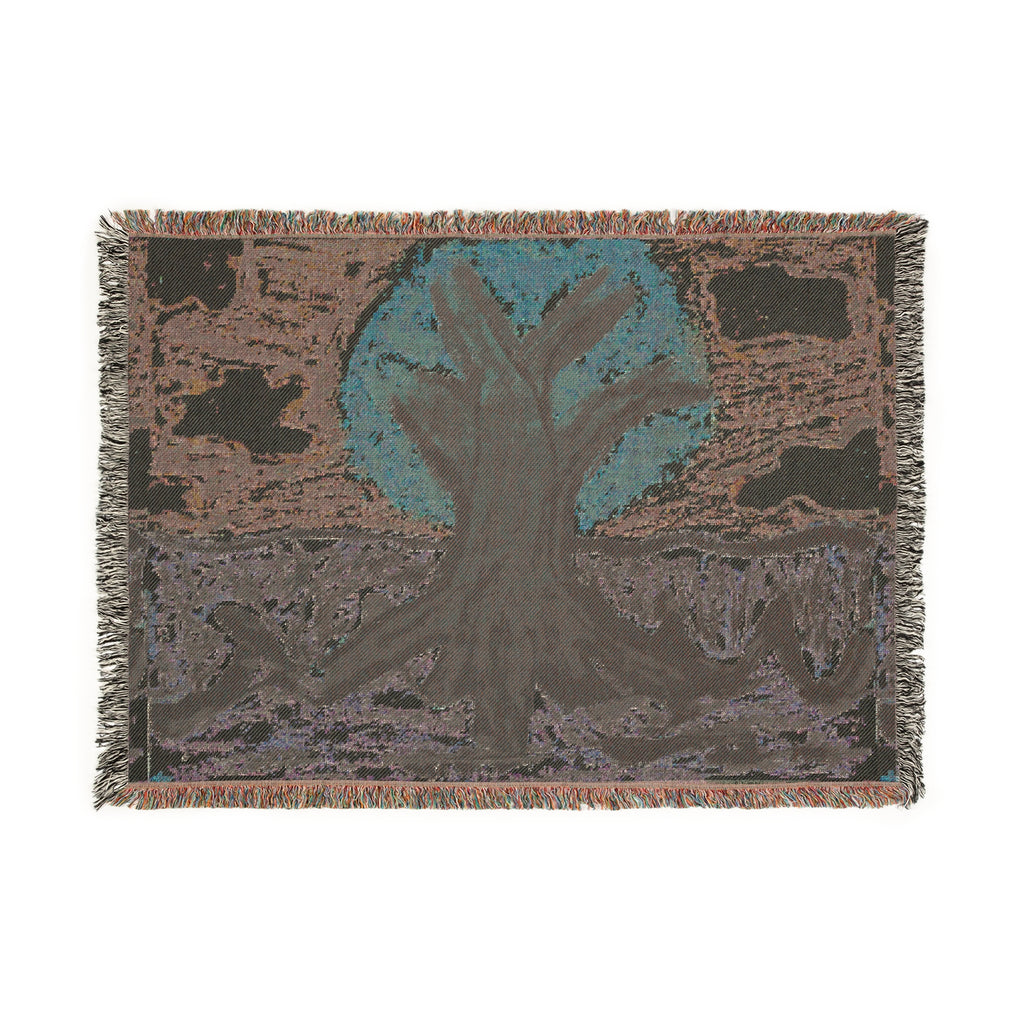 Nature-Inspired Woven Blanket for Cozy Living, Tree Design Throw, Home Decor, Gift for Nature Lovers, Perfect for All Seasons