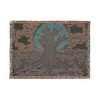 Nature-Inspired Woven Blanket for Cozy Living, Tree Design Throw, Home Decor, Gift for Nature Lovers, Perfect for All Seasons