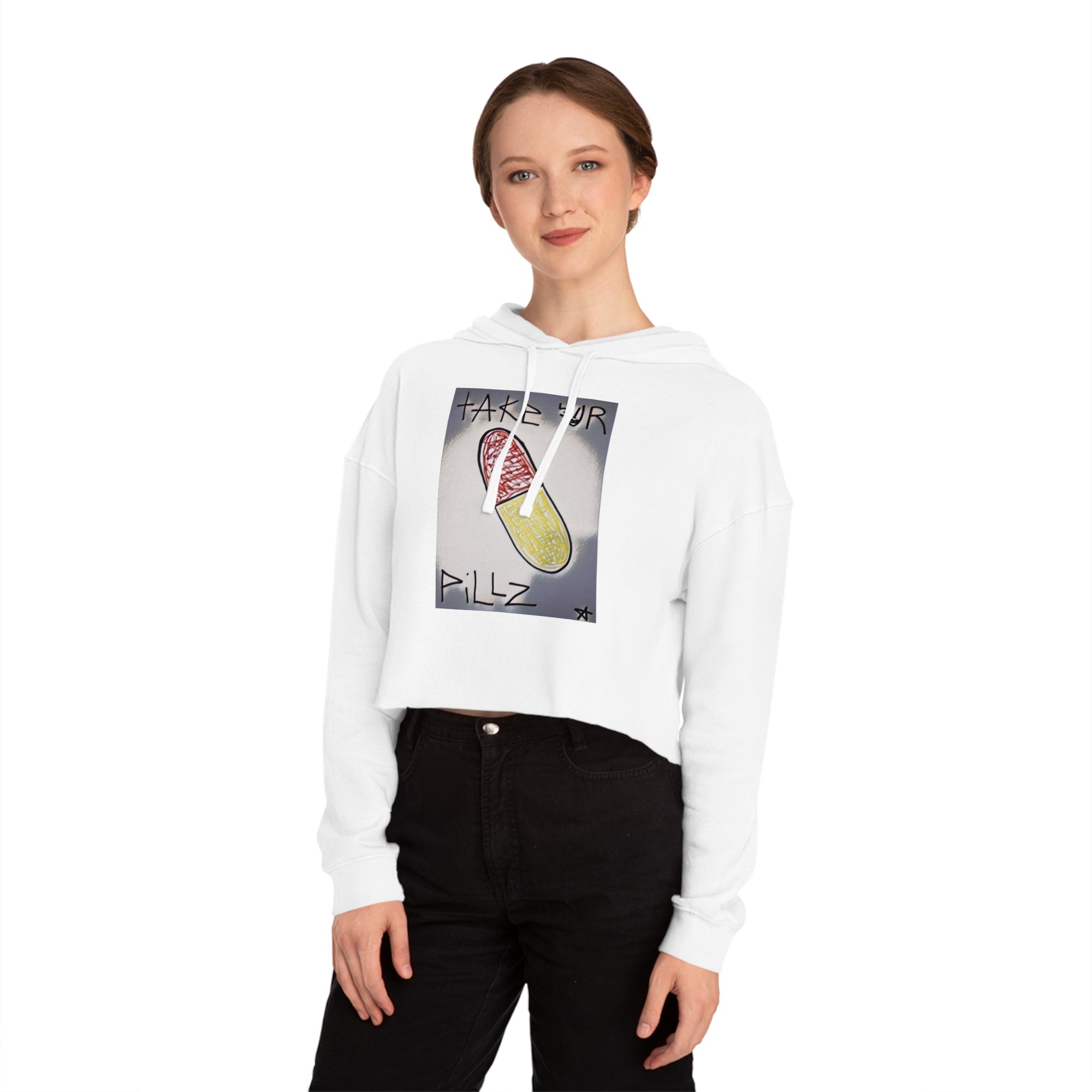 Take Your Pillz Cropped Hoodie for Women - Trendy & Stylish Sweatshirt
