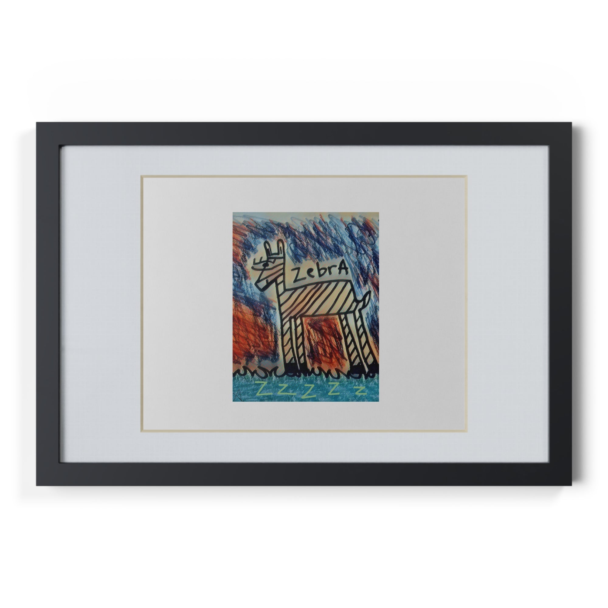 Cyber Zebra Framed Posters, Black