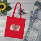 Organic Beating Heart Cotton Tote Bag