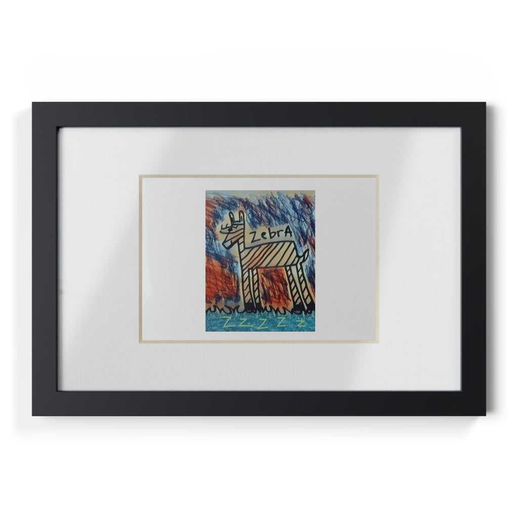 Cyber Zebra Framed Posters, Black