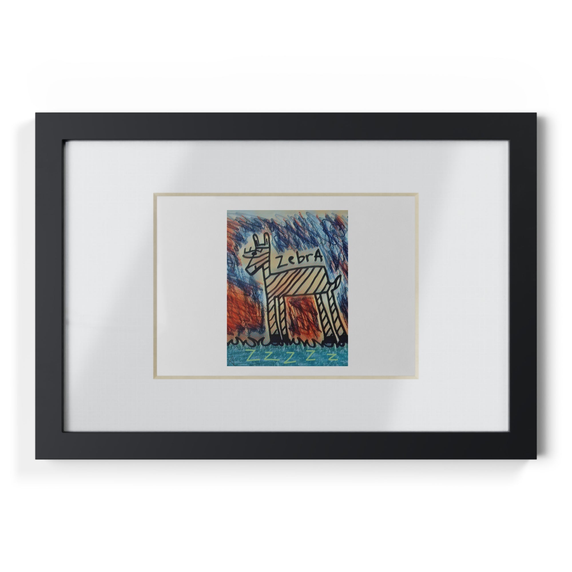 Cyber Zebra Framed Posters, Black