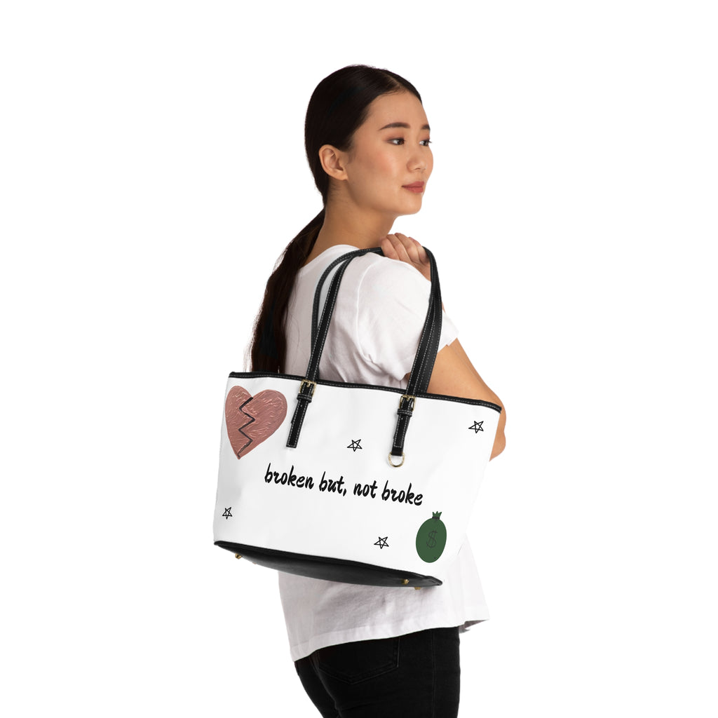 Never Broke Large Leather Shoulder Bag