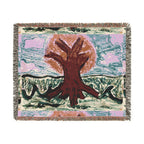 Nature-Inspired Woven Blanket for Cozy Living, Tree Design Throw, Home Decor, Gift for Nature Lovers, Perfect for All Seasons