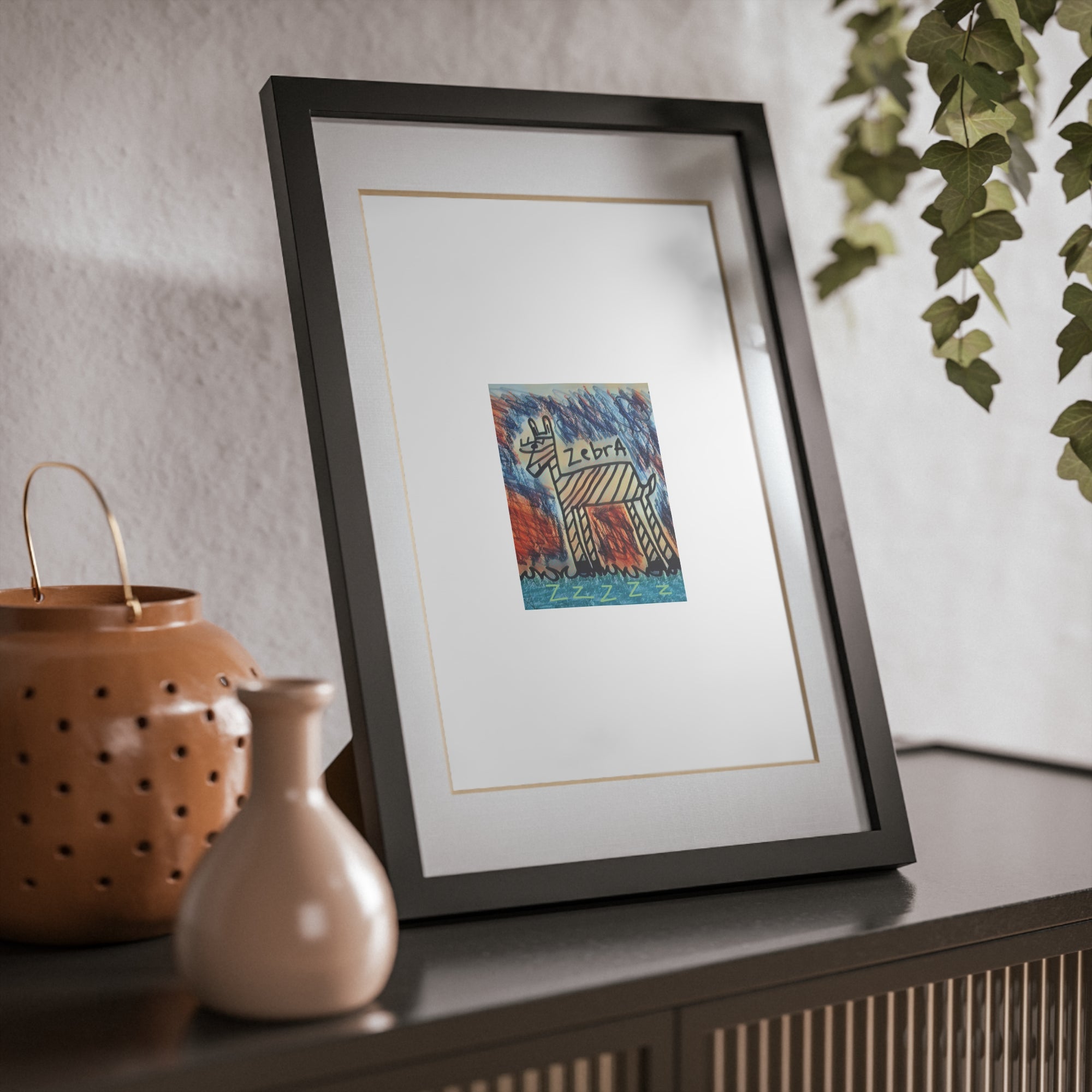 Cyber Zebra Framed Posters, Black