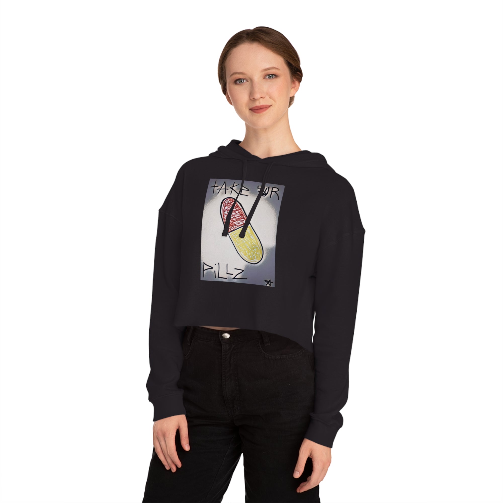 Take Your Pillz Cropped Hoodie for Women - Trendy & Stylish Sweatshirt