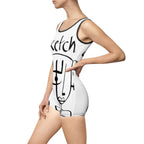 Artistic Women's Vintage Swimsuit - Unique Ketch Design for Summer Fun