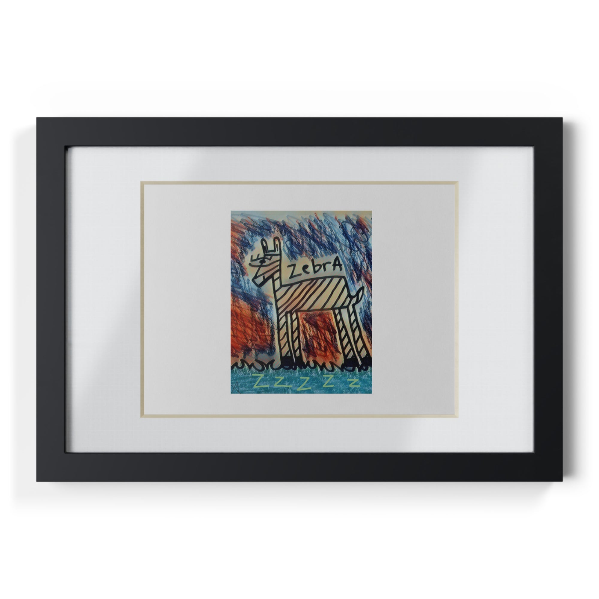 Cyber Zebra Framed Posters, Black
