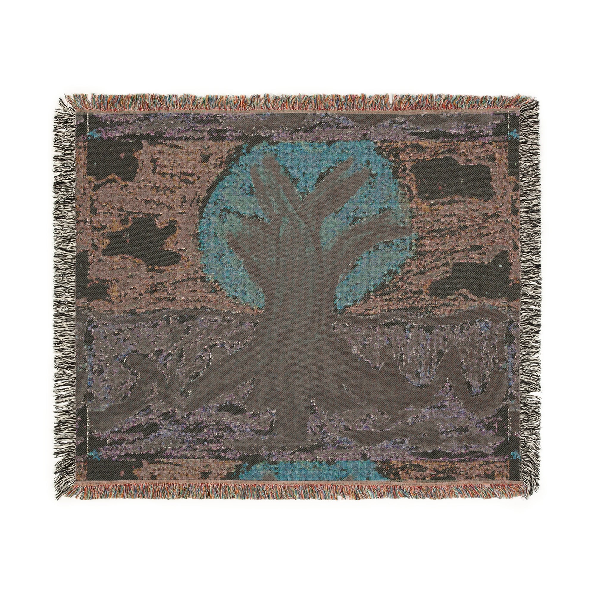 Nature-Inspired Woven Blanket for Cozy Living, Tree Design Throw, Home Decor, Gift for Nature Lovers, Perfect for All Seasons
