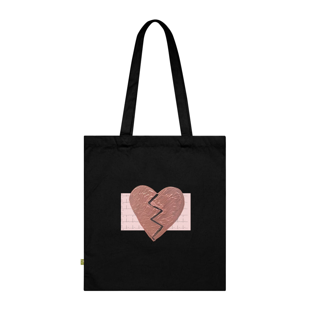 Organic Beating Heart Cotton Tote Bag