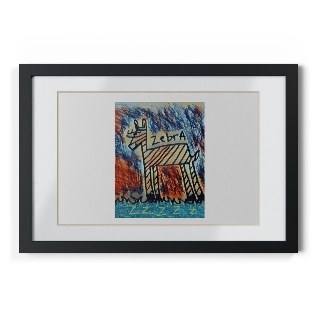Cyber Zebra Framed Posters, Black