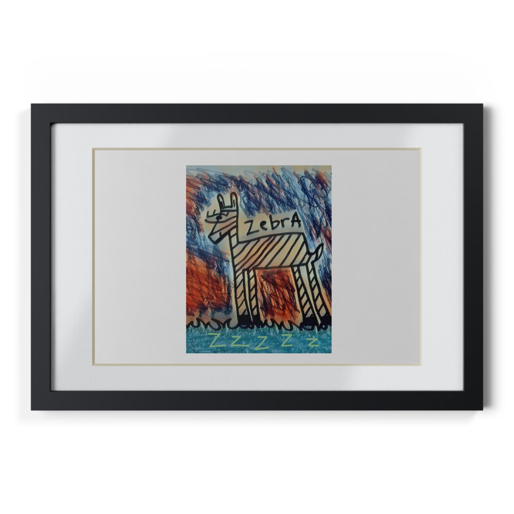 Cyber Zebra Framed Posters, Black