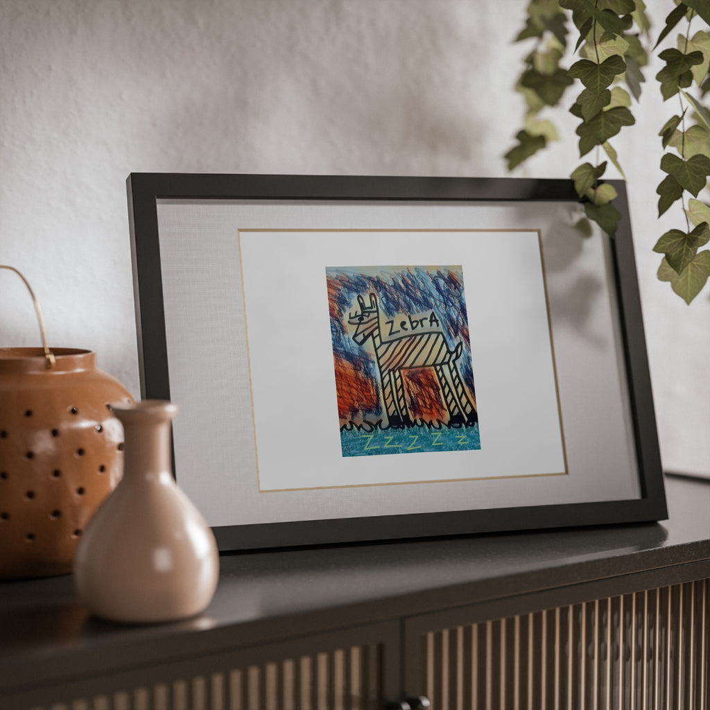 Cyber Zebra Framed Posters, Black