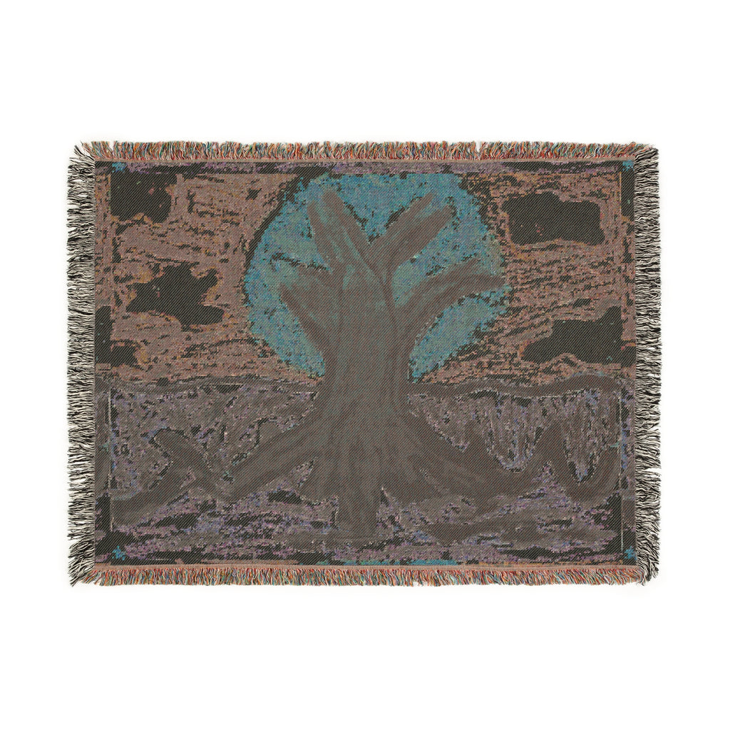 Nature-Inspired Woven Blanket for Cozy Living, Tree Design Throw, Home Decor, Gift for Nature Lovers, Perfect for All Seasons