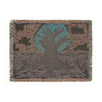 Nature-Inspired Woven Blanket for Cozy Living, Tree Design Throw, Home Decor, Gift for Nature Lovers, Perfect for All Seasons