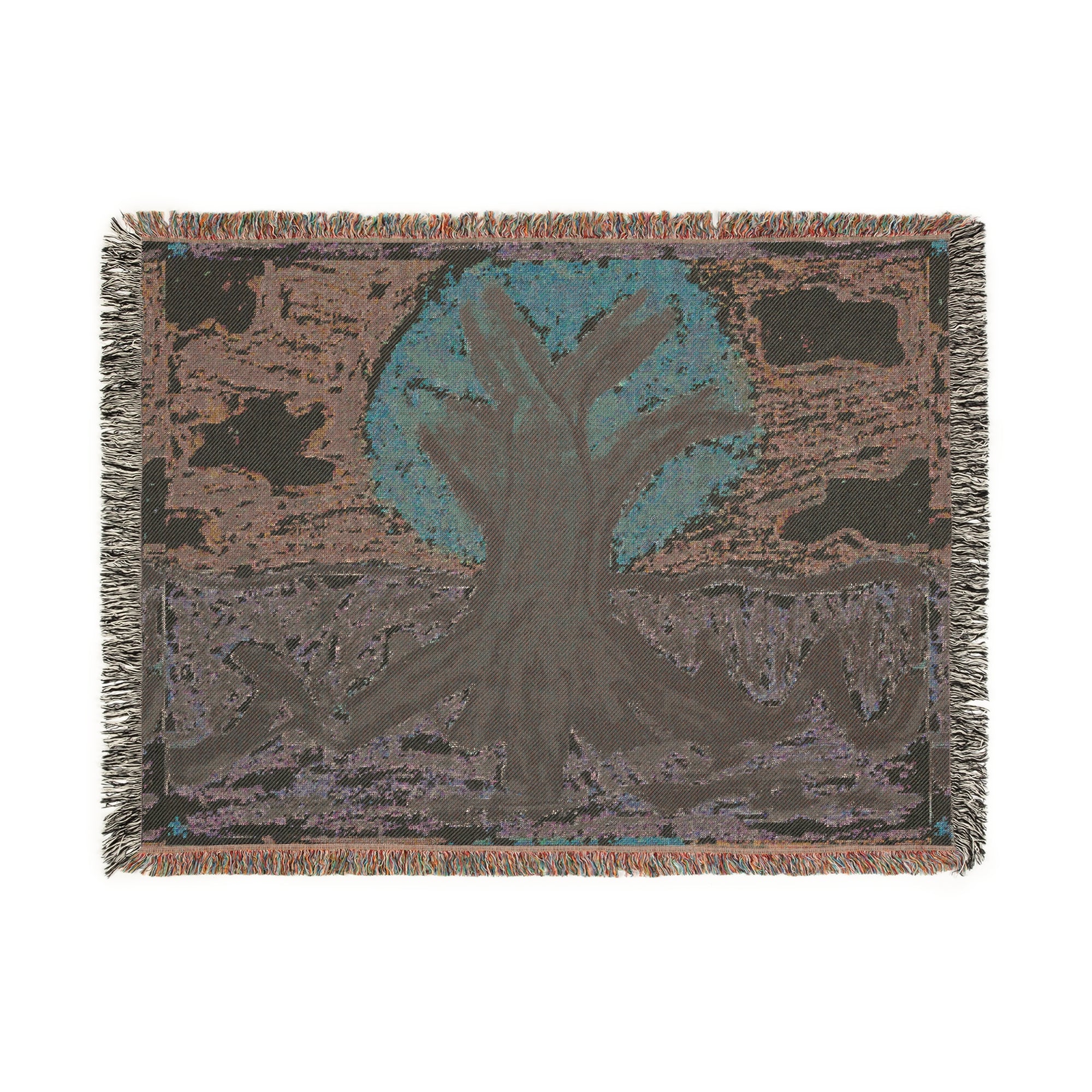 Nature-Inspired Woven Blanket for Cozy Living, Tree Design Throw, Home Decor, Gift for Nature Lovers, Perfect for All Seasons
