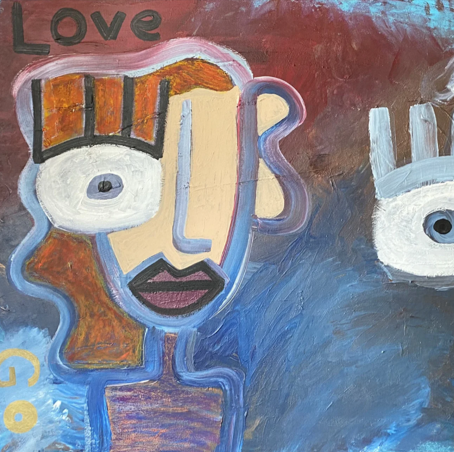 Lagunaart.com Gallery - Go Love, Look Up" by Shaina Lavine, Mixed Media on Canvas